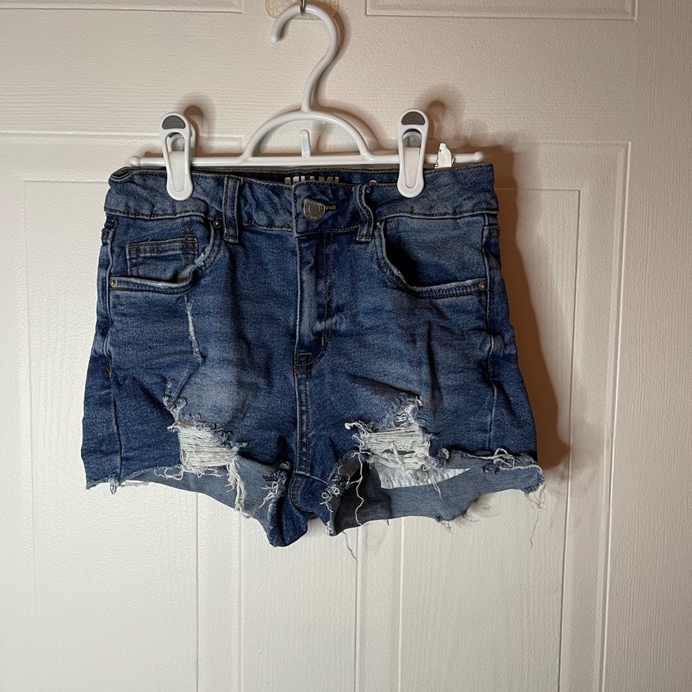 Miami Blue Jean Shorts Distressed High-Waisted